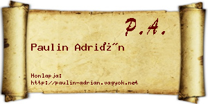Paulin Adrián névjegykártya
