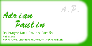 adrian paulin business card